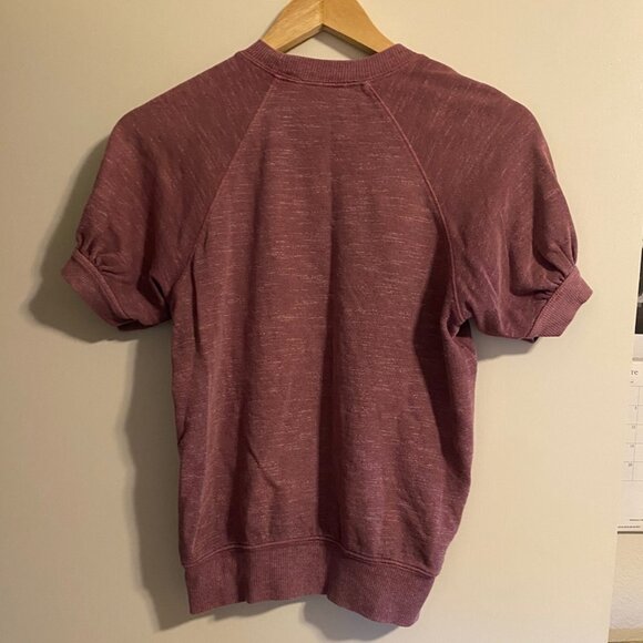 Short Sleeve Calder Blake Short Sleeve Sweatshirt in Burgundy. - Picture 2 of 8